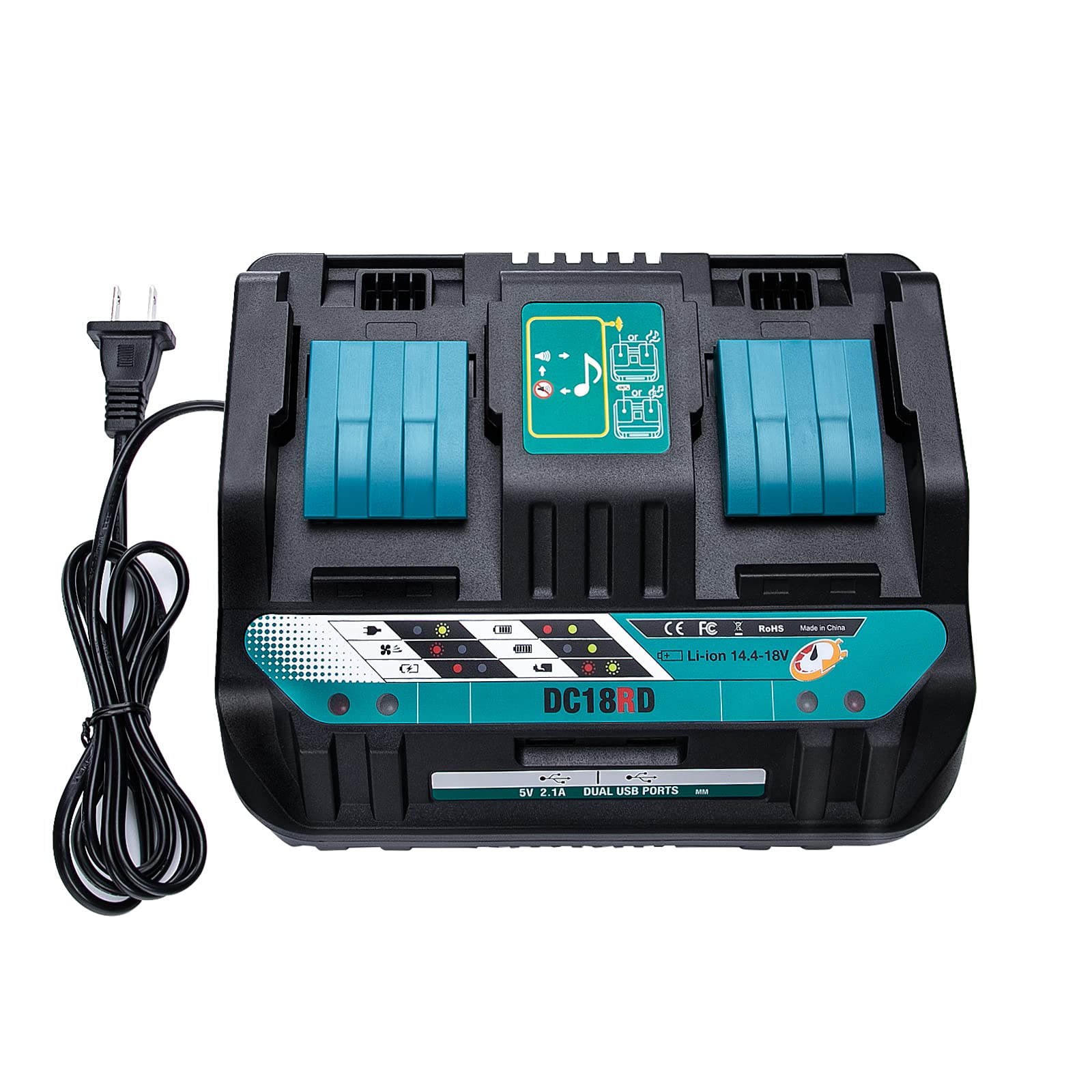 18V DC18RD Dual Ports Battery Charger for Makita