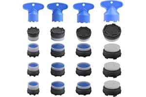 JOCAHULFX 16 Pcs Faucet Cache Aerators with 4 Faucet Aerator Key Removal Wrench Tool, Water Saving Flow Restrictor Replacement Aerator for Kitchen Sink Bathroom Aerator, Male Thread 16.5 18.5 21.5 24