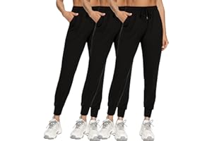 FULLSOFT 3 Pack Sweatpants for Women-Womens Joggers with Pockets Athletic Leggings for Workout Yoga Running