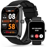 Smart Watch (Answer/Make Call) for Men Women, 2.02" HD Screen Smartwatch | Heart Rate/SpO2/Blood Pressure/Sleep Monitor, IPX8 Waterproof Fitness Tracker, 100+ Sports Modes Compatible with iOS Android