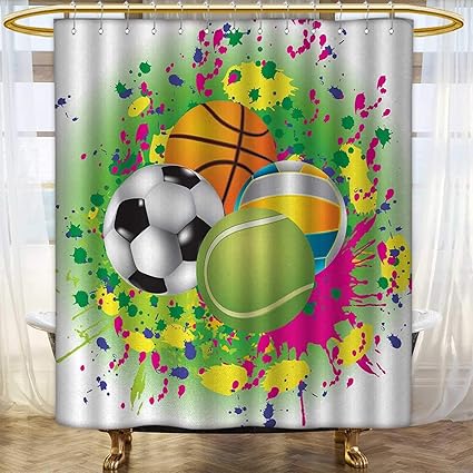 Amazon Com Anhounine Sports Shower Curtains Sets Bathroom