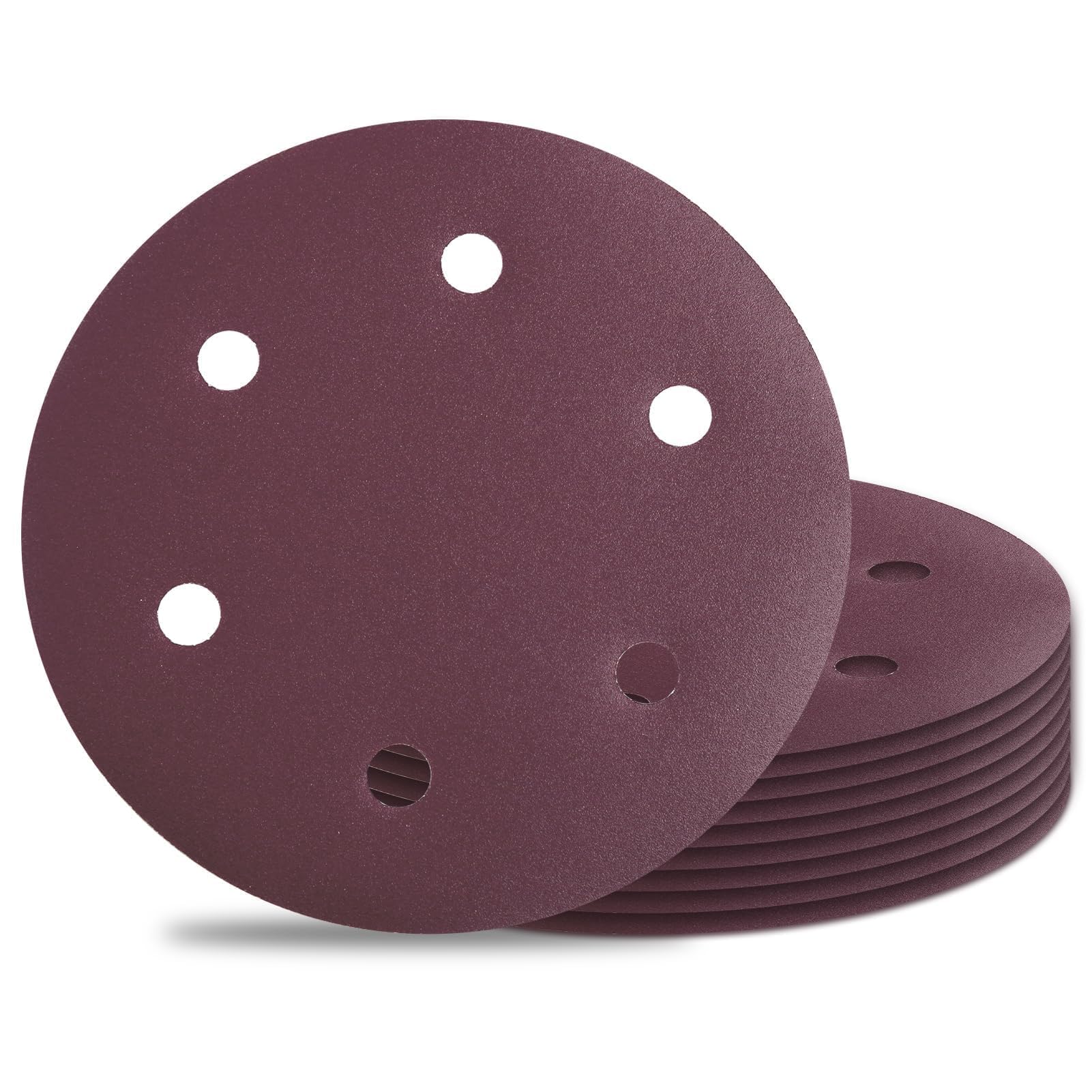 SPEEDWOX 10PCS 180 Grit 9 Inch 6 Hole Sanding Discs 9 Inch 6 Hole Hook-and-Loop Sanding Discs 9" Round Abrasive Disc Aluminum Oxide Hook and Loop Sandpaper Sander Paper for Drywall Sander