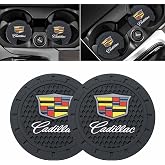 YUIQIEUY Car Cup Coaster for Cadillac Escalade CT4 CT5 CT6 ATS CTS SRX XT5 Silicone Cup Holder Coaster Interior Accessories 2.75in 2Pieces