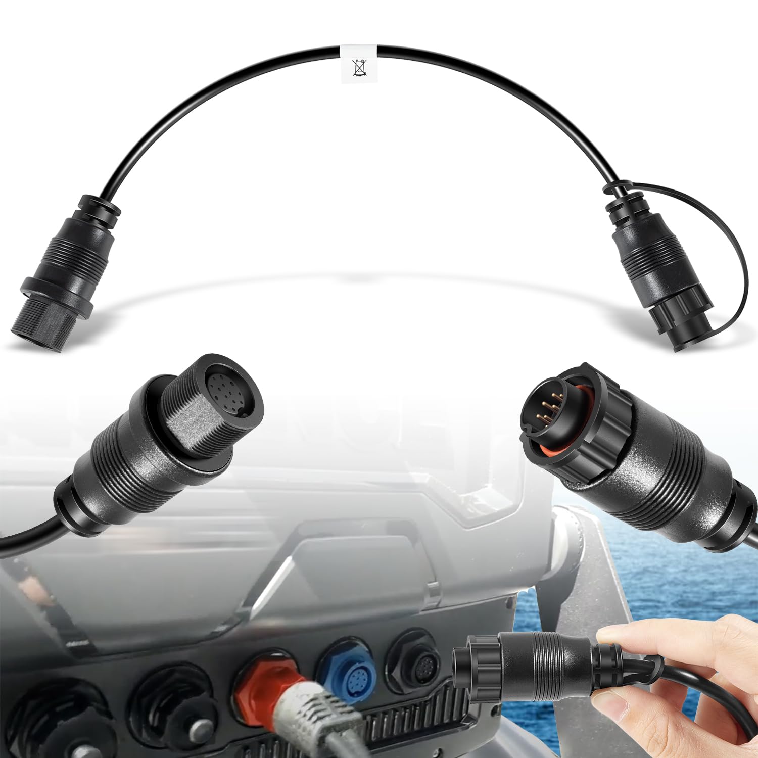 Photo 1 of Replacement for 1852079 DSC (Dual Spectrum Chirp) Adapter Cable/MKR-DSC-16 Lowrance 9-PIN Adapter Cable for 2D Sonar only