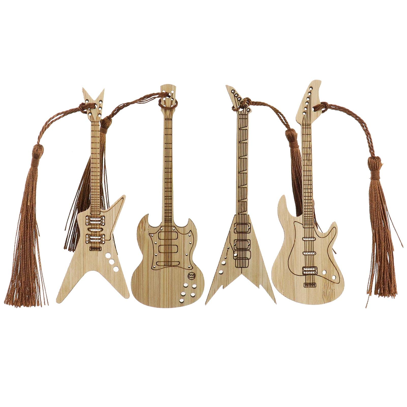 The Lord of the Tools 4pcs Bookmark Guitar Shape Tassel Creative Bookmark for Sheet Music Decoration Page Marker Art Craft Decor Page Marker Holder Gift for Student Teacher Reader