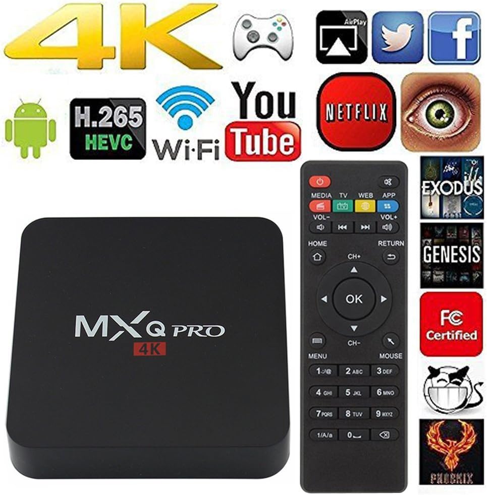 Kangxinsheng MXQ Pro TV Box Android 6.0,4K Smart TV Box Quad Core Ultra HD 1G/8G 64Bit Set Top TV Box with WiFi HDMI DLNA