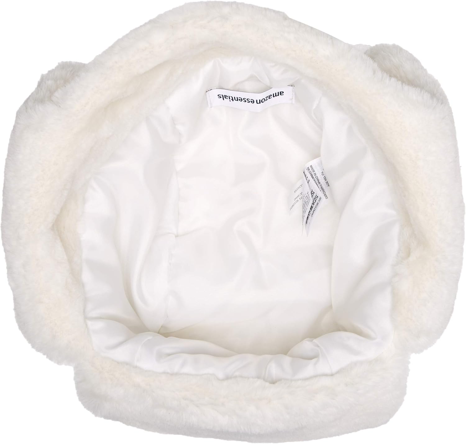  Essentials Women's Faux Fur Trapper Hat, Ivory, One Size: Clothing