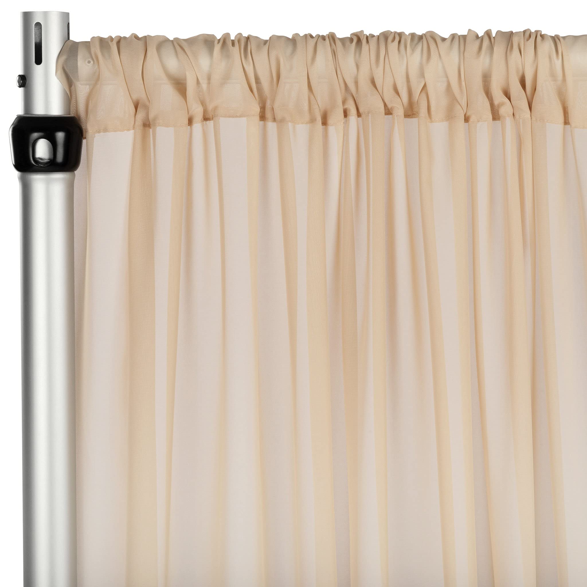 CV Linens Chiffon Curtain | Drape Panel | 1 Piece | Champagne | 3.05 m x 1.47 m