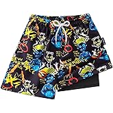EZ Moms Boys Swim Trunks with Compression Liner Stretch Toddler Swim Shorts Quick Dry Anti-Chafe Boys Board Shorts 2-12T