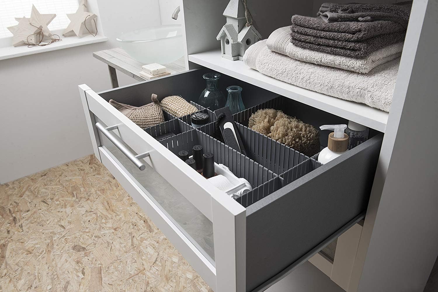 Febbya Organizadores de Cajones,8 Pack Ajustable Divisor de Cajones