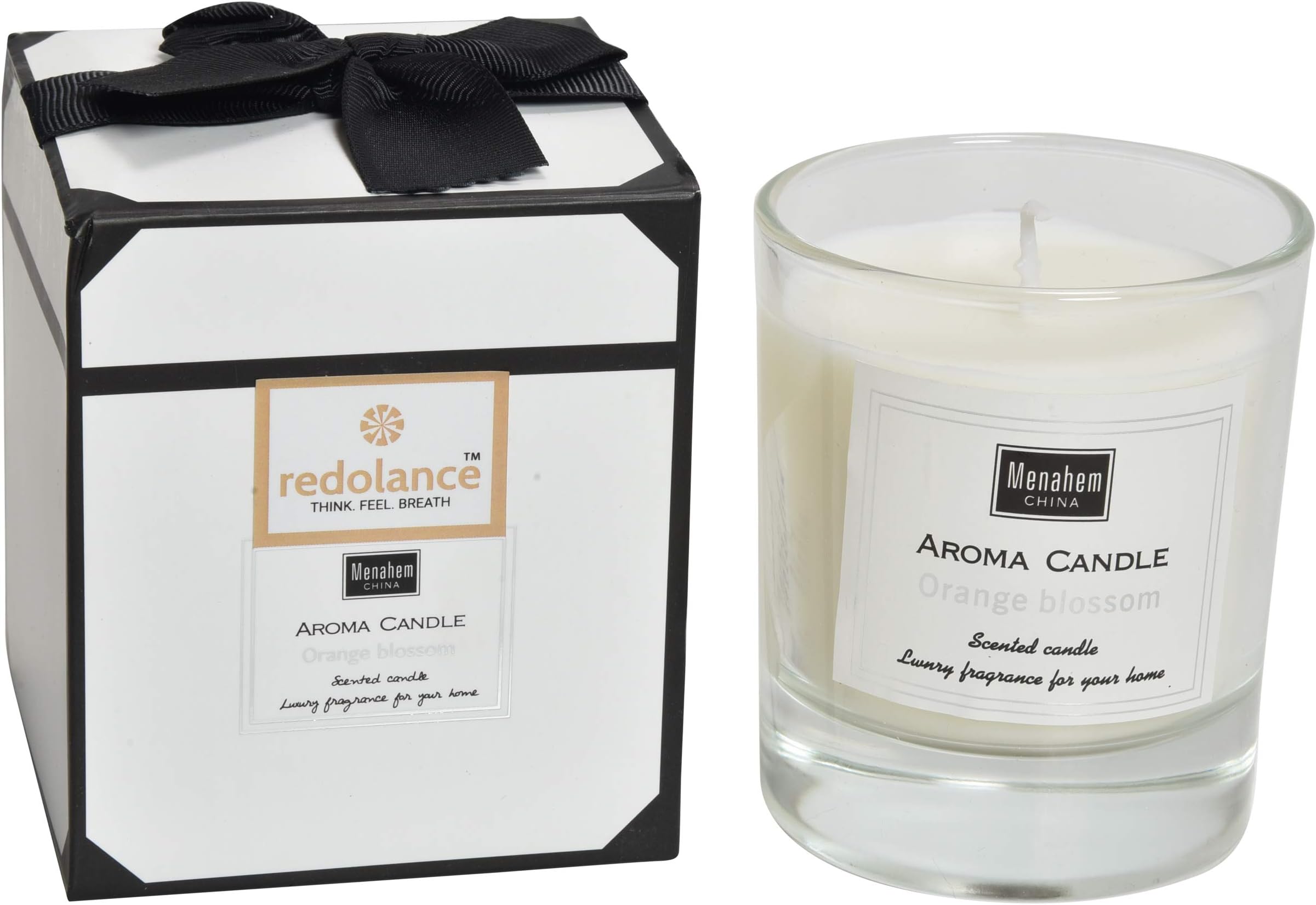 REDOLANCE Highly Fragrance Orange Blossom Scented Wax Candle LBH (cm) 9X9X9 Oz 14.10 Pack of 1