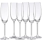 Lenox Champagne Flutes, Tuscany Classics 8 Oz Champagne Glasses Set of 6, 1.5 x 10-inch, Clear European Glass, Stemware, Dishwasher Safe, Wedding Decor, New Years, 8 Oz Flute Glasses (6-Piece)