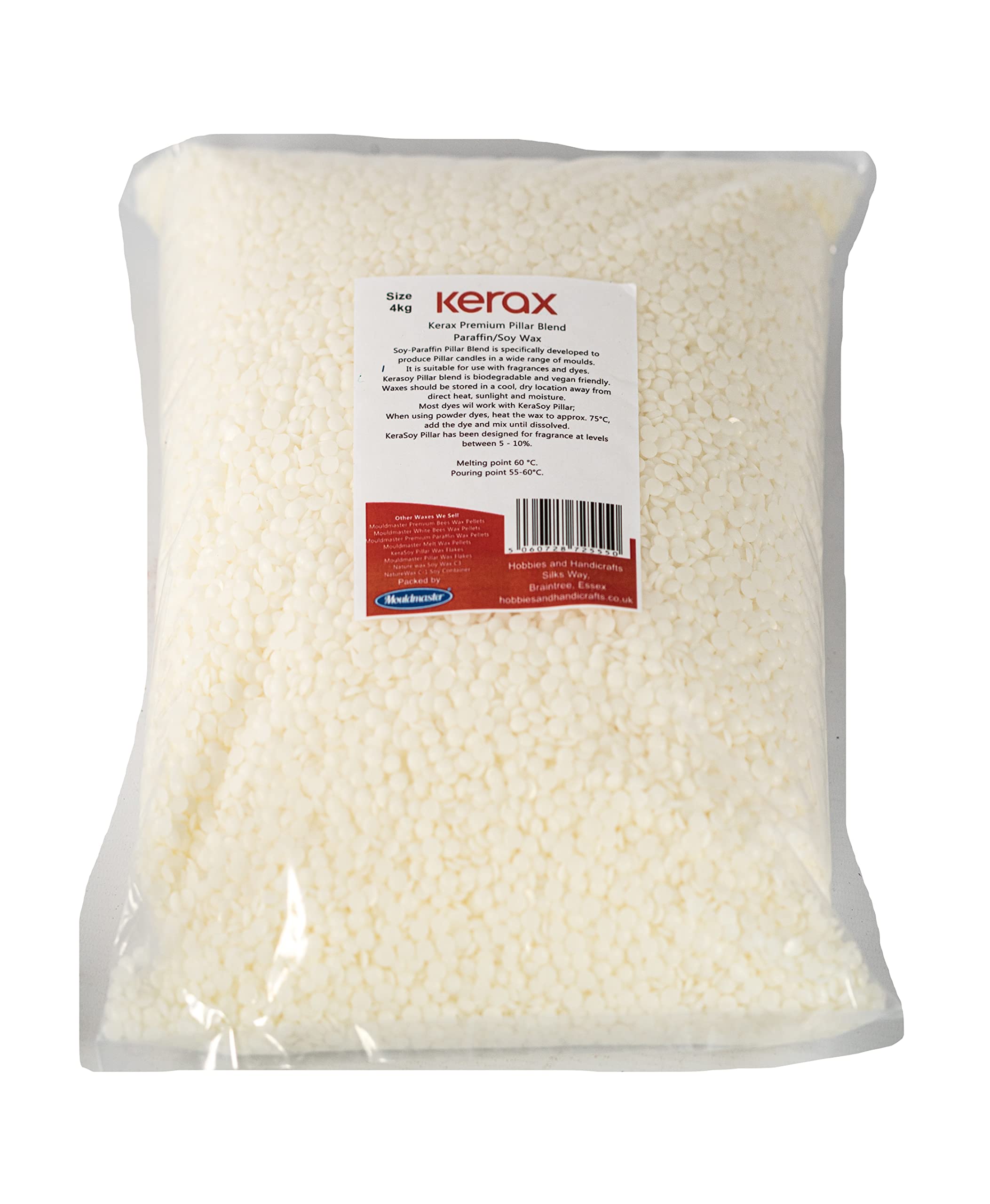 Kerax Pillar Wax Paraffin and Soy Blend 4Kg Kerax