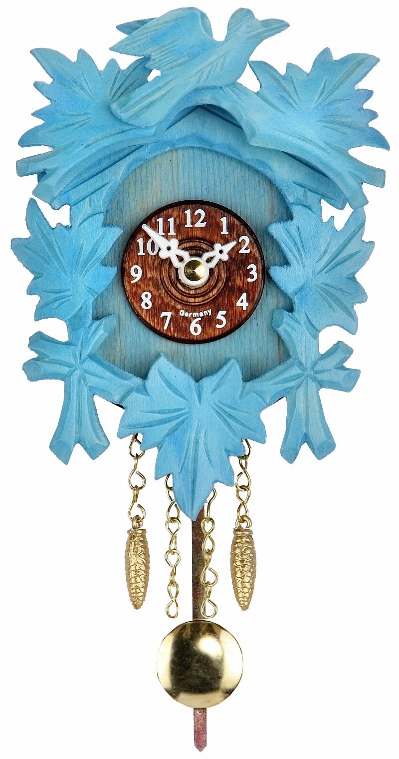 Trenkle Kuckulino Black Forest Clockwith quartz movement and cuckoo chime, blue