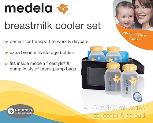 Medela Breast Milk Cooler and Transport Set, Ounce Bottles with
