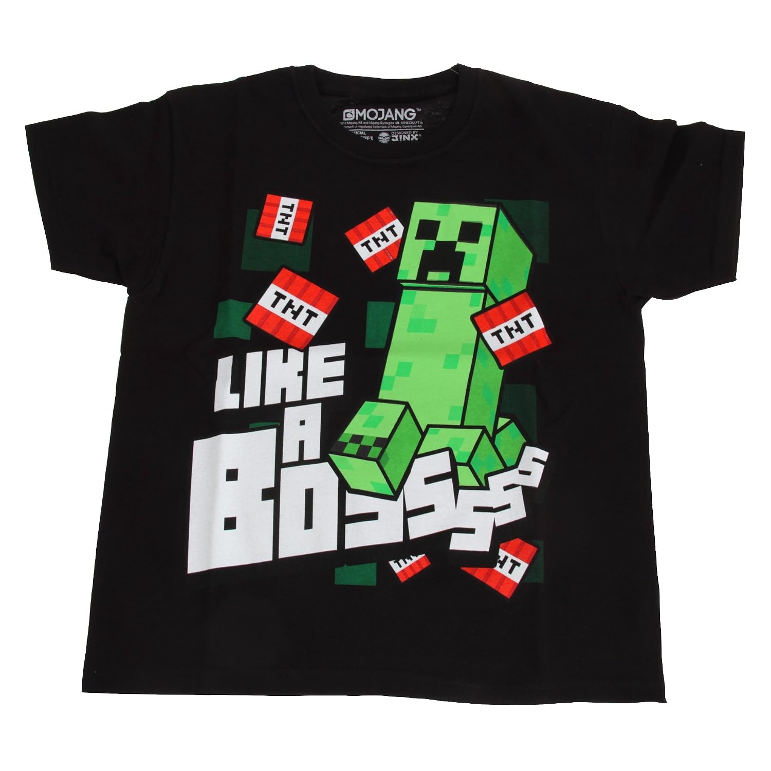 T-shirt, polo e camicie Minecraft Maglietta a Maniche Corte Like A Bossss  Bambino Abbigliamento mygadget.my