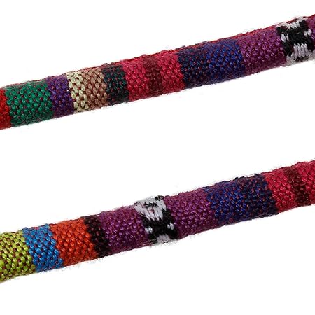 SiAura Material 5m Baumwollkordel, bunt gestreift, 6mm Durchmesser