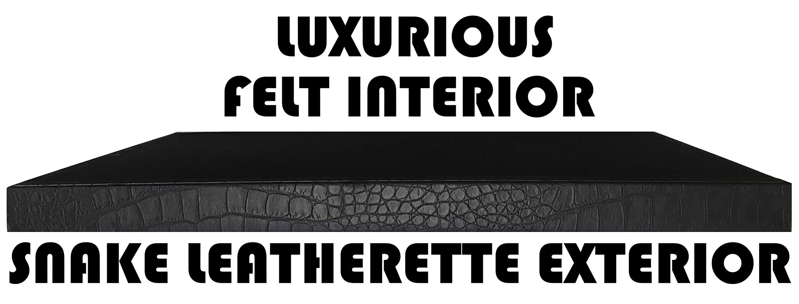 Zero Mass Stackable Luxurious Storage Case Organizer for Apple Watch Bands, Stores 10-20 Smartwatch Straps (Black Snakeskin)