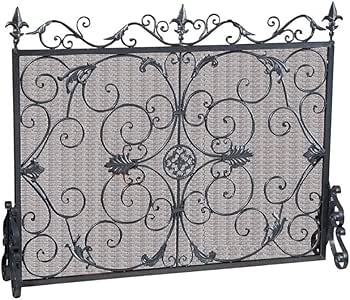 Pantalla Grande de Chimenea Negra, Cubierta de Protección de Chispa de