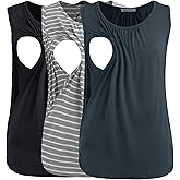 Smallshow Women's Maternity Nursing Tank Tops Breastfeeding Clothes 3-Pack