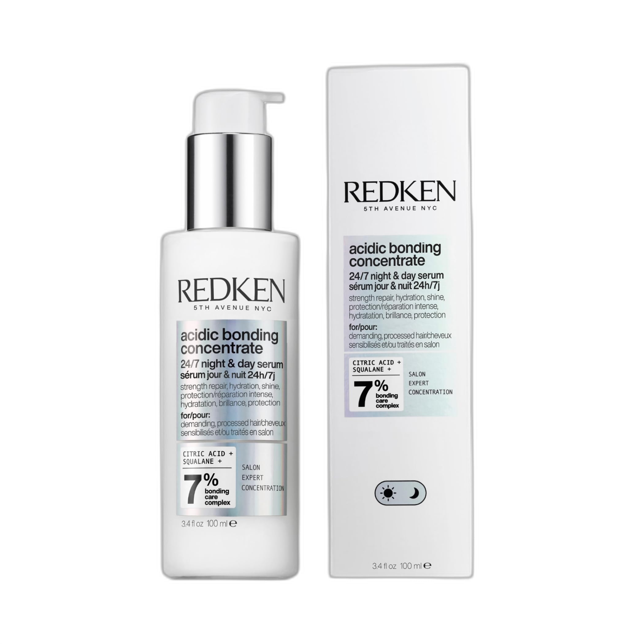 Photo 1 of Redken Acidic Bonding Concentrate 24/7 Night & Day Serum For Damaged Hair - Nourishes & Restores, Overnight Hair Repair & Protection, Lightweight & Anti-Frizz
