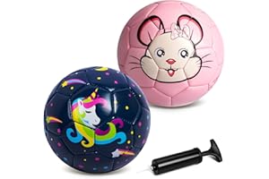 EVERICH TOY Soccer Ball Size 2 Soccer Balls for Kids-Sport Ball for Toddlers-Backyard Lawn Sand Outdoor Toys for Boys and Girls,Including Pump