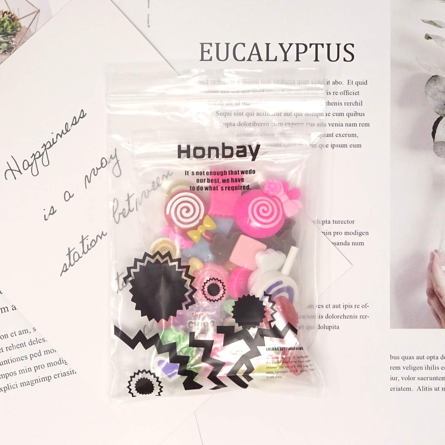 Honbay 30PCS Slime Charms, Assorted Flatback Resin Slime Beads for Scrapbooking, Hair Clip, DIY Crafts, etc (Candy)