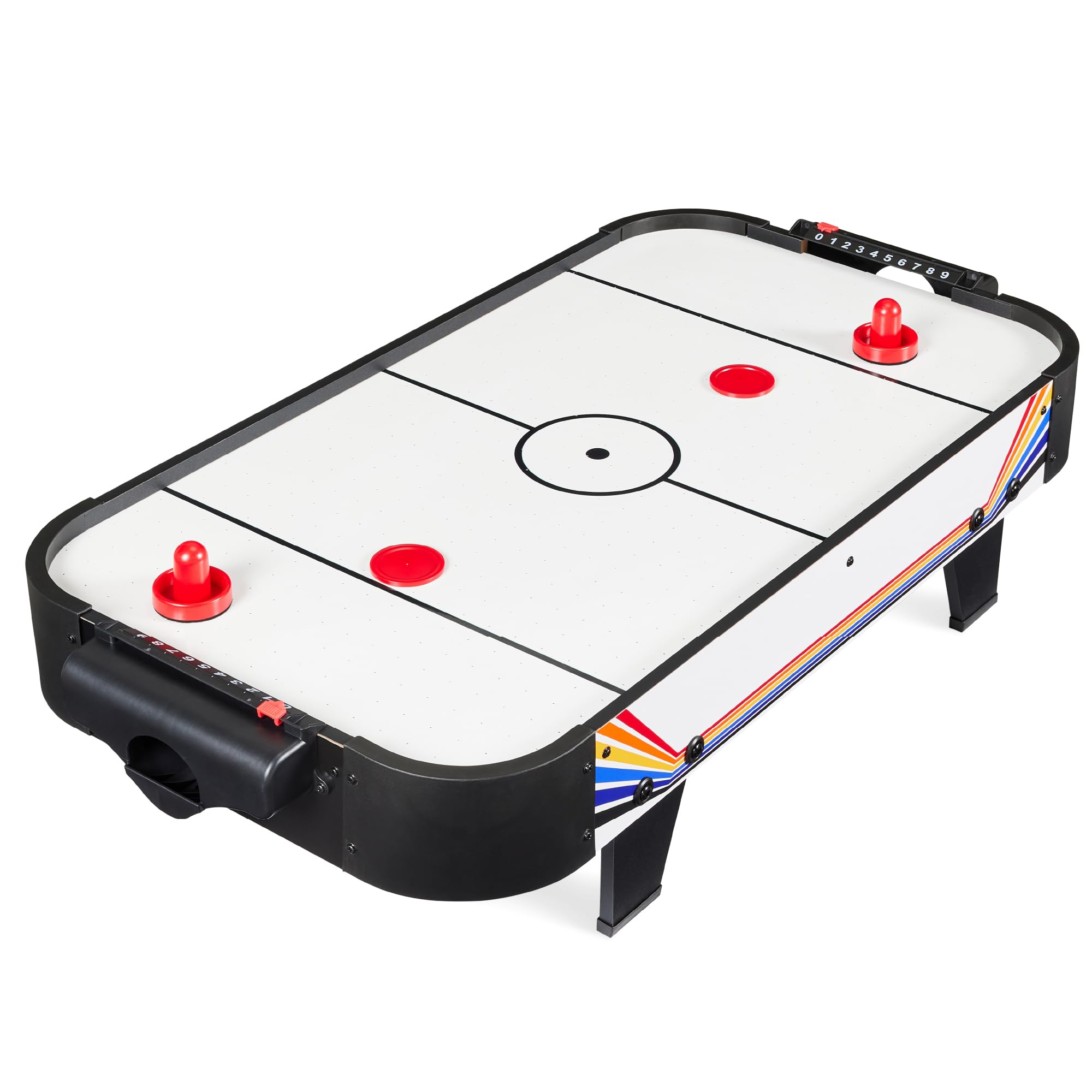 Best Choice Products 40in Portable Tabletop Air Hockey Arcade Table for Game Room w/ 100V Motor, Electric Fan, 2 Strikers, 2 Pucks - Blue/White Arcade Image