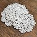 Gracebuy Pack of 4PCS White 7 Inch Round HANDMADE Crochet Lace Placemats Coasters