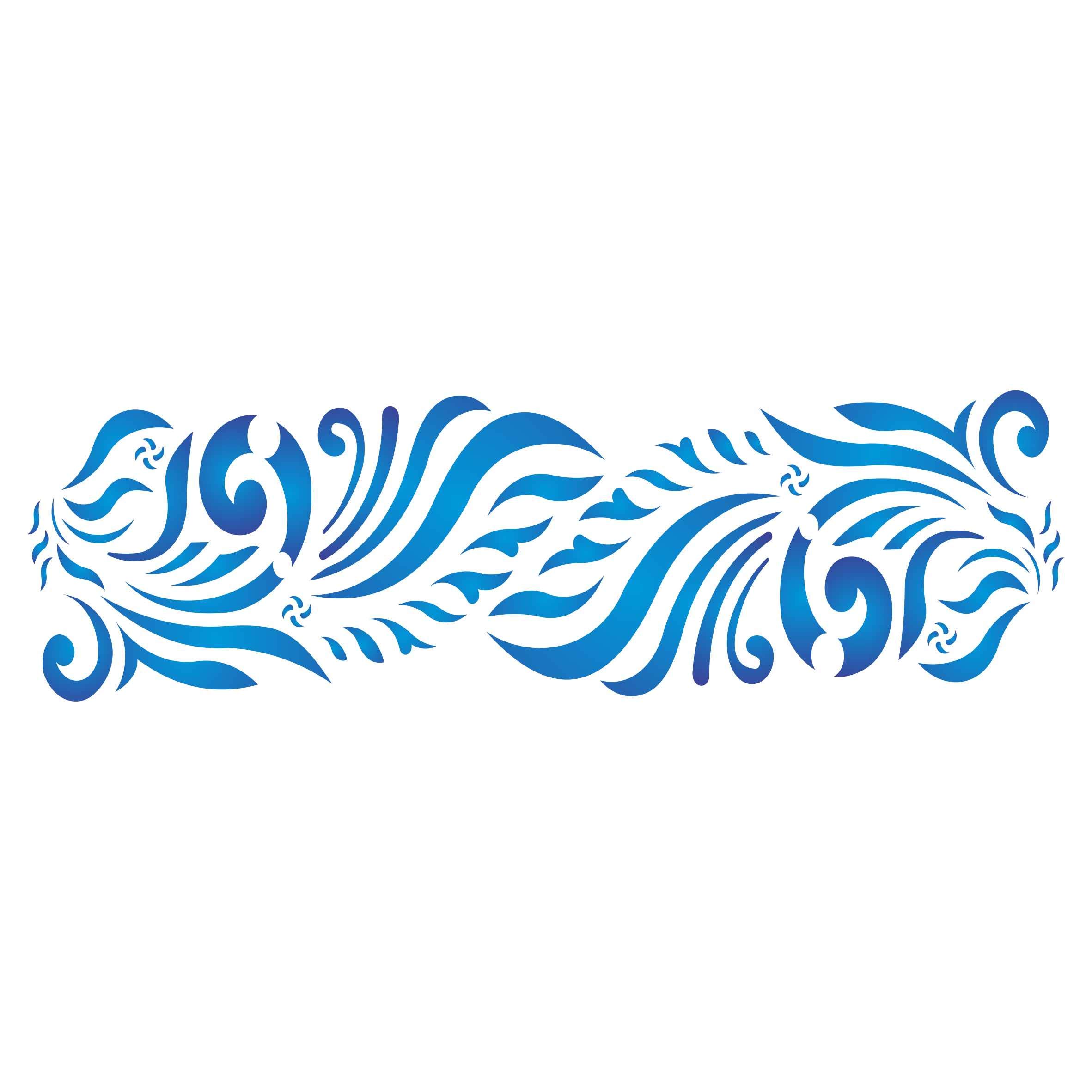 Baroque Stencil, 25.40 x 7.62 cm (S) - Classic Victorian Scroll Relief Wall Border Stencils Template for Painting