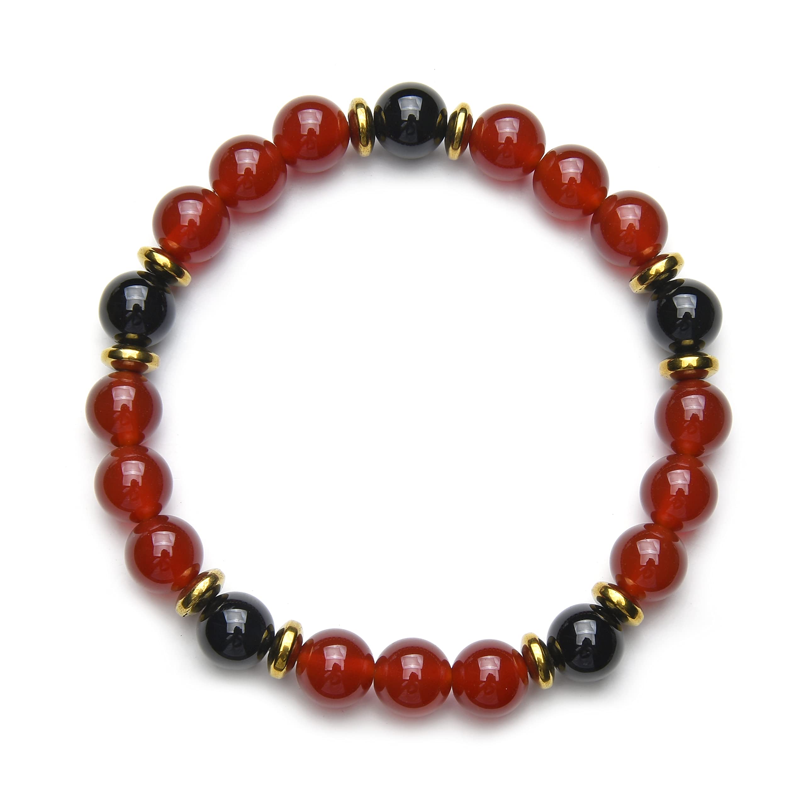 Fukugems Carnelian Onyx Lucky Feng Shui Bracelet, Hello Money Bracelet, Entrepreneur Business Relationship Bracelet, Bracelets for Men and Women with Money Prosperity Goals, M007