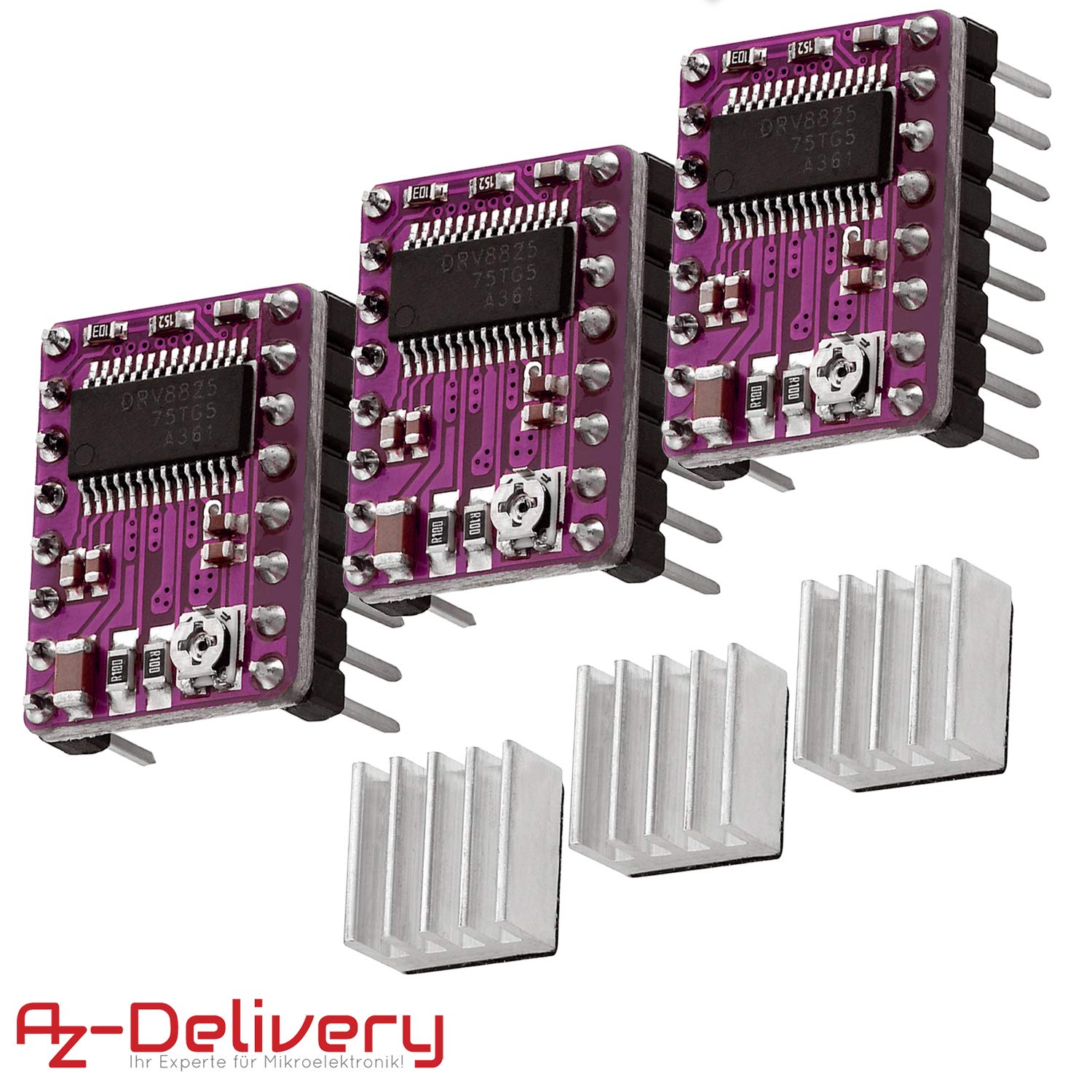Buy AZDelivery 3 x DRV8825 Stepper Motor Driver Module with Heatsink