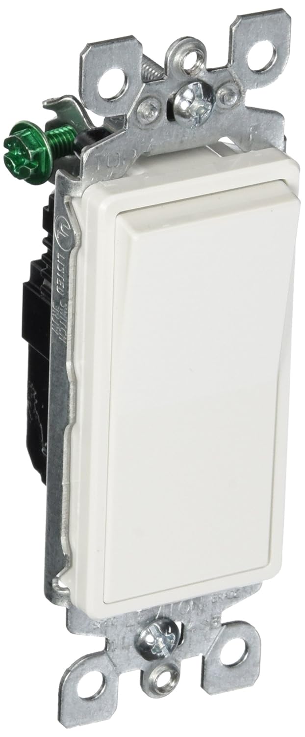 Leviton 56012W 15 Amp, 120/277 Volt, Decora Rocker SinglePole AC