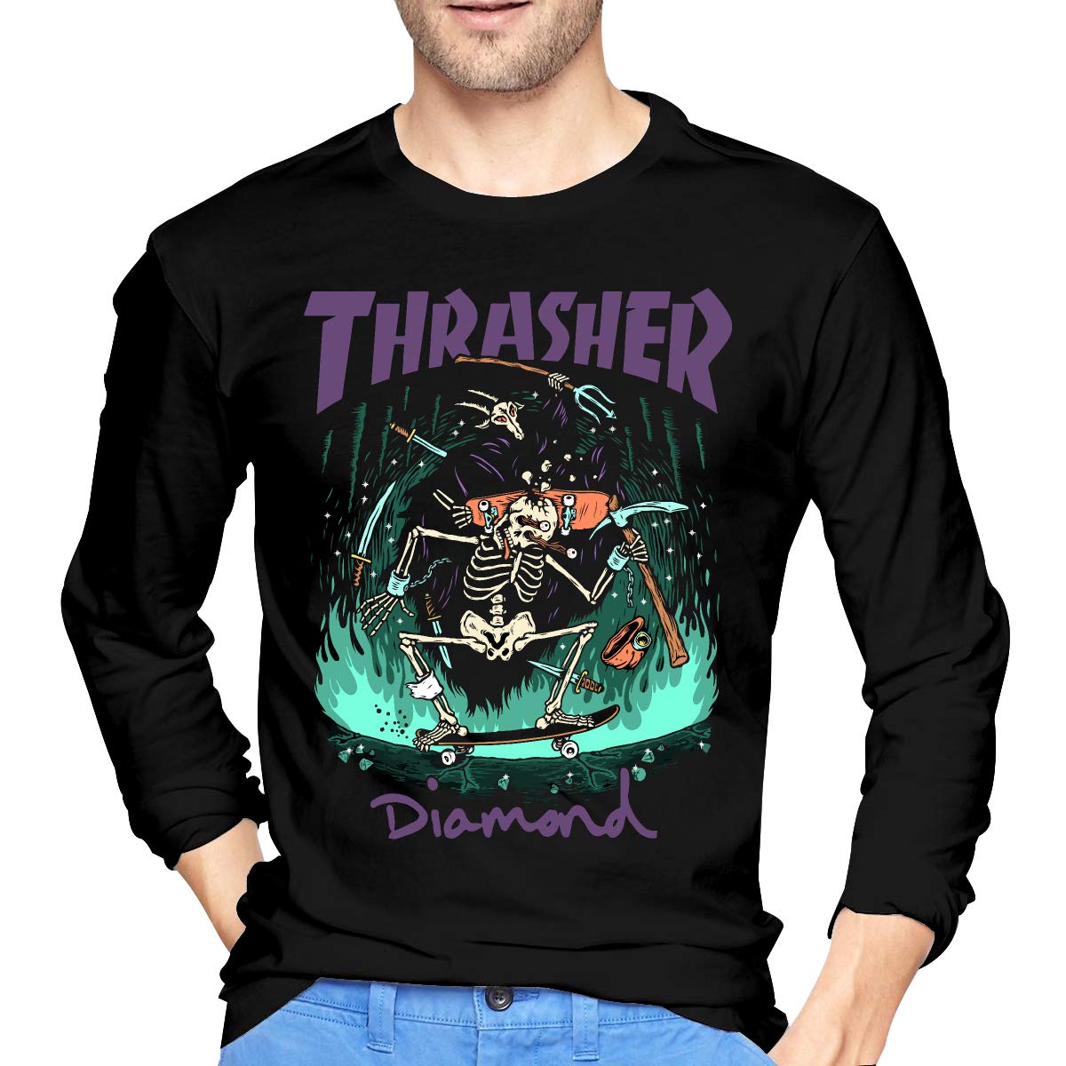 Thrasher Diamond Crewneck T Shirts Tees 9965 | Jznovelty