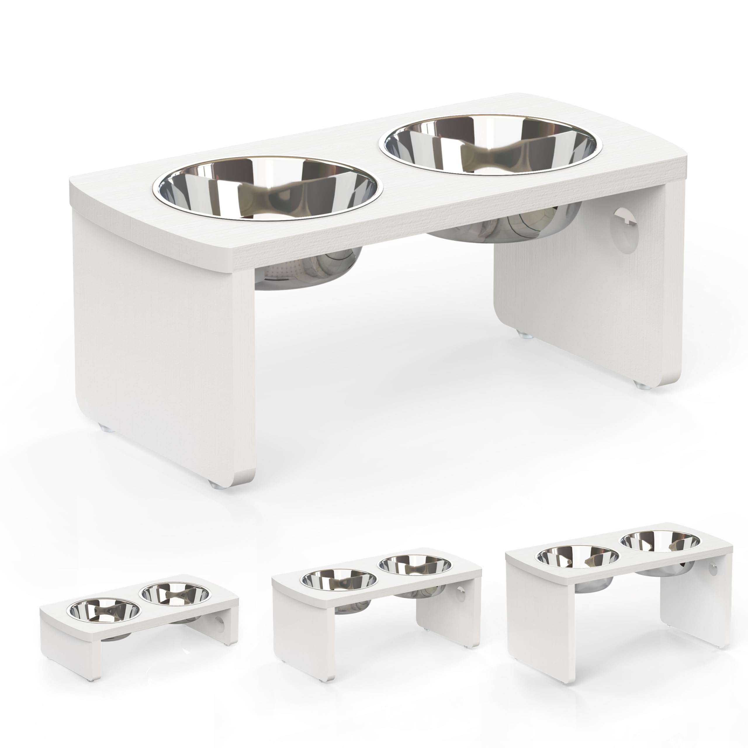 Photo 1 of ** SOLD AS IS, NO REFUND/RETURN** SEE COMMENTS!
Elevated Dog Bowls, Waterproof Raised Dog Bowl for Medium Dogs, HIPS Poly Lumber Stand with 2 Stainless Steel Bowls, Indoor & Outdoor Use (7'' Tall-40 oz Bowl, White)
