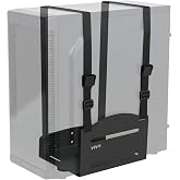 VIVO Black Universal PC Wall Mount with Straps, MOUNT-PC03V | 4.8-8.3 in Wide Adjustable Steel Bracket, Computer Case Carrier, Open Frame CPU Strap Holder, Holds 22 lbs