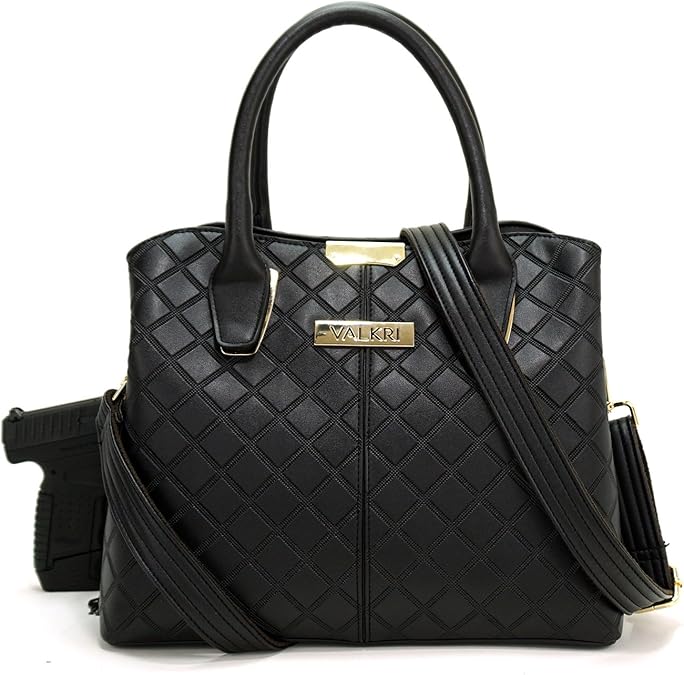 Valkri Juno Concealed Carry Crossbody Gun Purse Locking Handbag with Reinforced Shoulder Strap