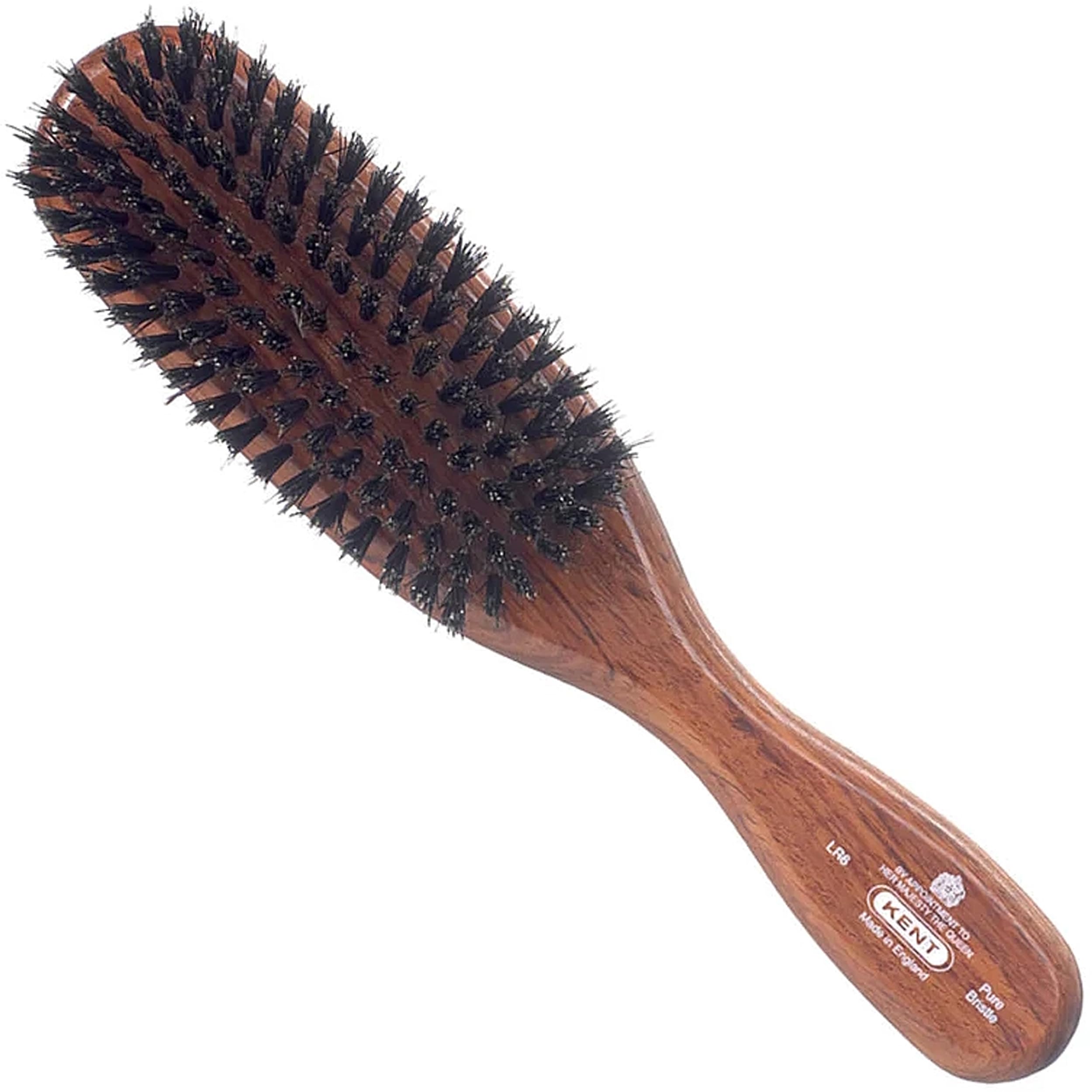 Kent Brushes Finest Narrow Danta Wood Black Bristle Brush for Ladies