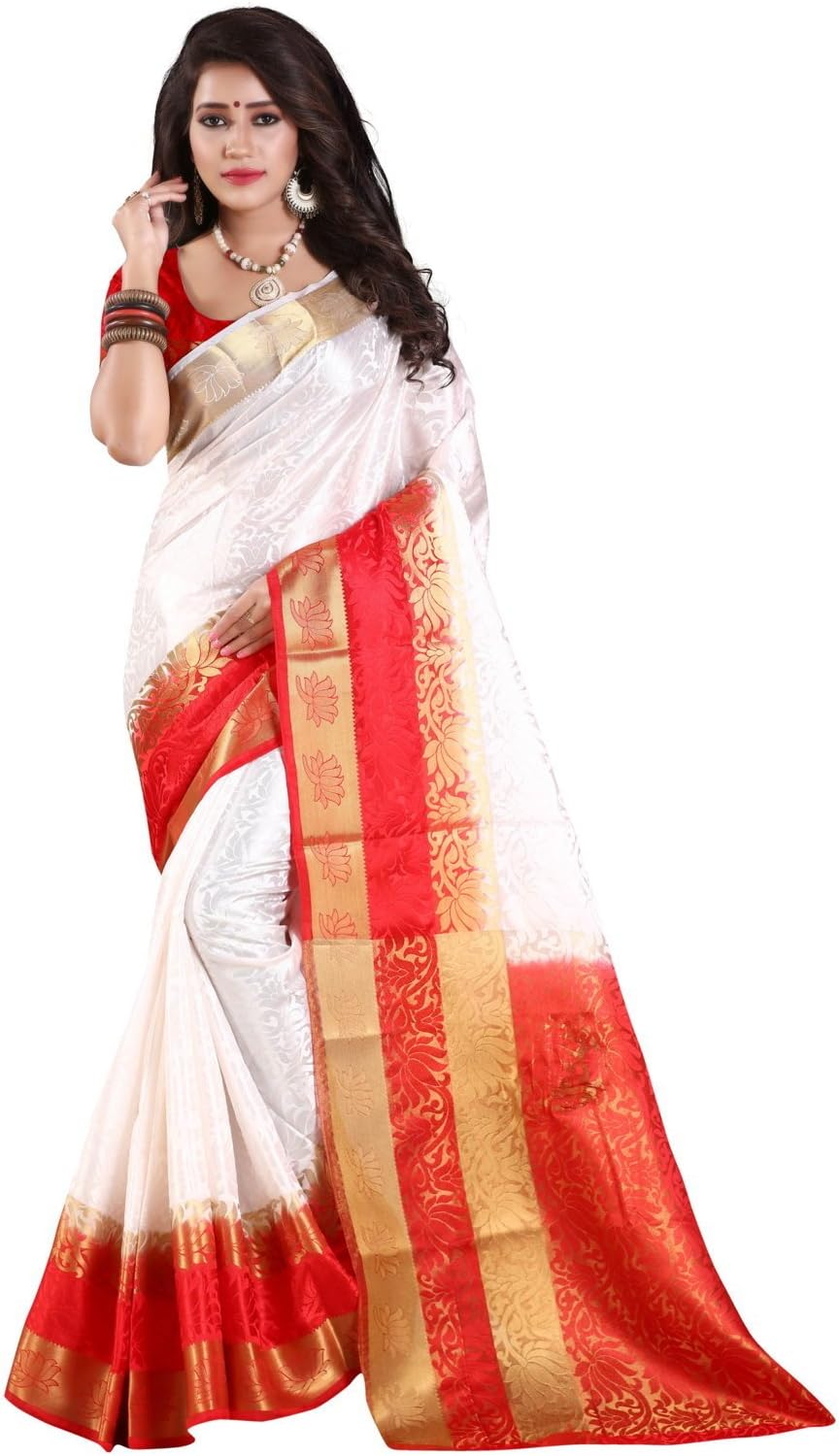 Nirja CreationWomen's Silk with Blouse Piece Saree