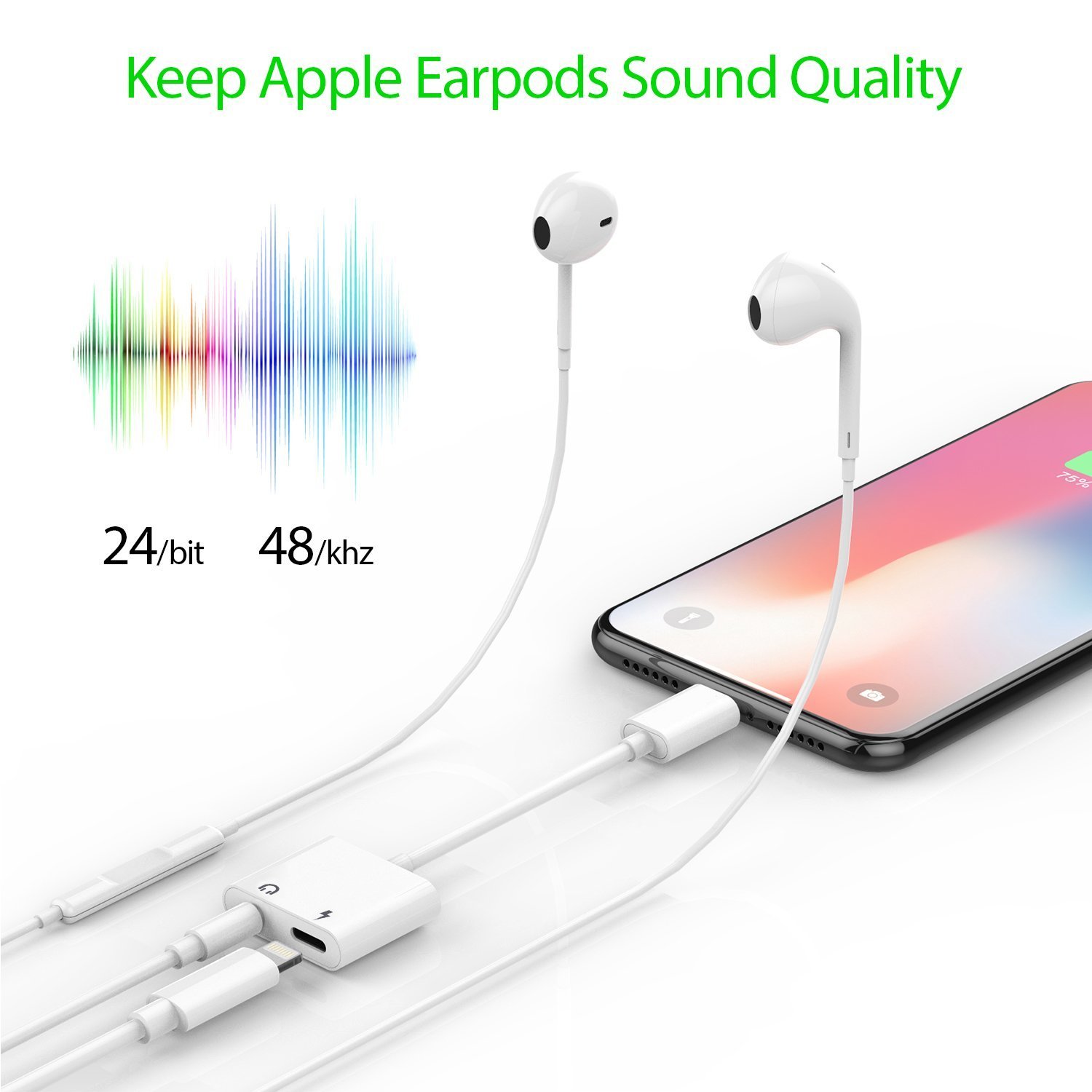 ebasy Lighting to 3.5mm Aux Headphone Jack Audio Adapter and Charger Compatible Phone 7/8 / X / 7 Plus / 8 Plus/XS / XS Max/XR (White) ebasy Lighting to 3.5mm Aux Headphone Jack Audio Adapter and Charger Compatible Phone 7/8 / X / 7 Plus / 8 Plus/XS / XS Max/XR (White)