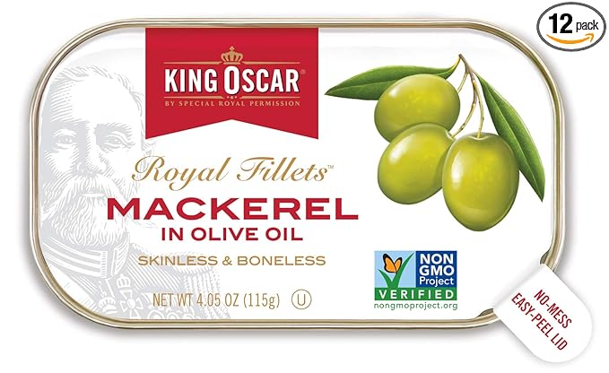 King Oscar Skinless Boneless Mackerel Fillets In Olive Oil 4 05 Ounce Pack Of 12 Amazon Com Grocery Gourmet Food