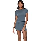 Hanes womens Originals 2-piece Lounge Set, Supersoft Cropped Baby Doll Tee & Sleep Shorts Loungewear Set