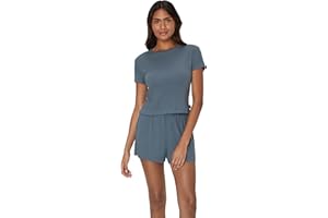Hanes womens Originals 2-piece Lounge Set, Supersoft Cropped Baby Doll Tee & Sleep Shorts Loungewear Set