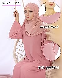 Zofocy Solid Color Women Abaya Modest Muslim Prayer