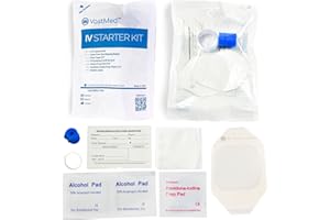50 PCs IV Starter Kit with Gauze/Chlorascrub Swab LF by VASTMED | Posi-Guard Catheter Securement Device & Transparent Window Dressing | Latex-Free Tourniquets