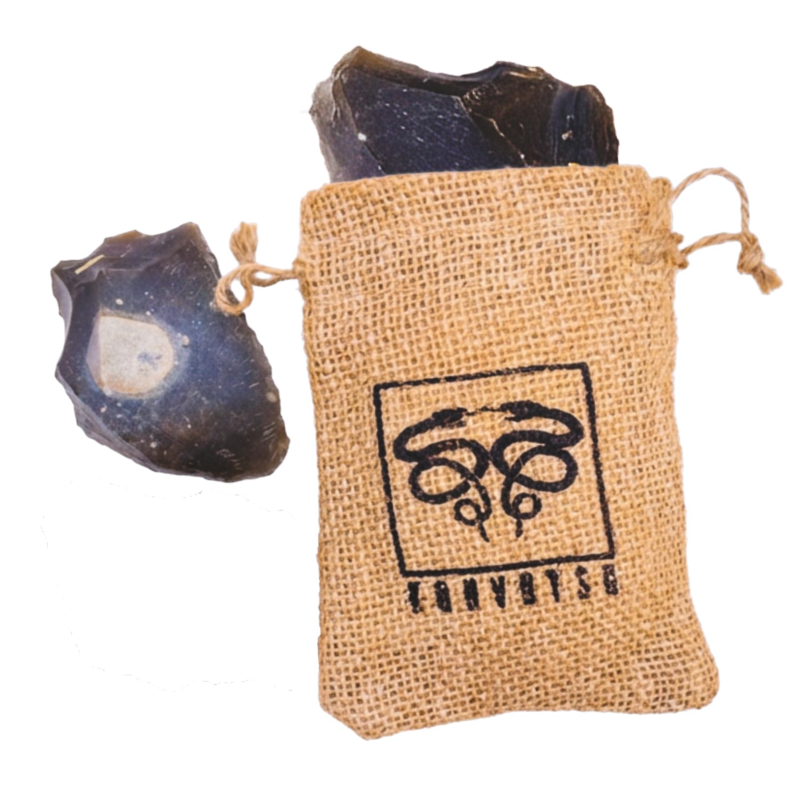 KonvoySG English Flint Fire Starter Kit – 2 Large Genuine UK Flint Stones & Emergency Jute Tinder Bag – Bushcraft Camping Flint and Steel Fire Starter Survival Kit