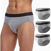 BATTEWA Men’s Incontinence Underwear Washable Leak Proof Incontinence Underwear for Men Reusable Urine Absorbent Brief (Medium,3Gray,3 Pack)