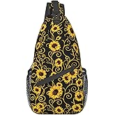 JDEIFKF Sunflower Sling Bag Travel Sunflower Crossbody Bag Chest Daypack Hiking Shoulder Bag For Men Women