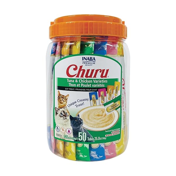 INABA CHURU CAT TREATS, GRAIN-FREE, LICKABLE, SQUEEZABLE CREAMY...