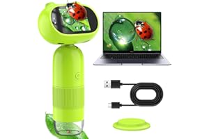 Microscope 1000X OUTACT Handheld Digital 16MP Portable Pocket Microscope with 2inch IPS Screen,1080P Adjustment Button Science Portable Microscope with 4 Adjustment Levels with 8 LEDs